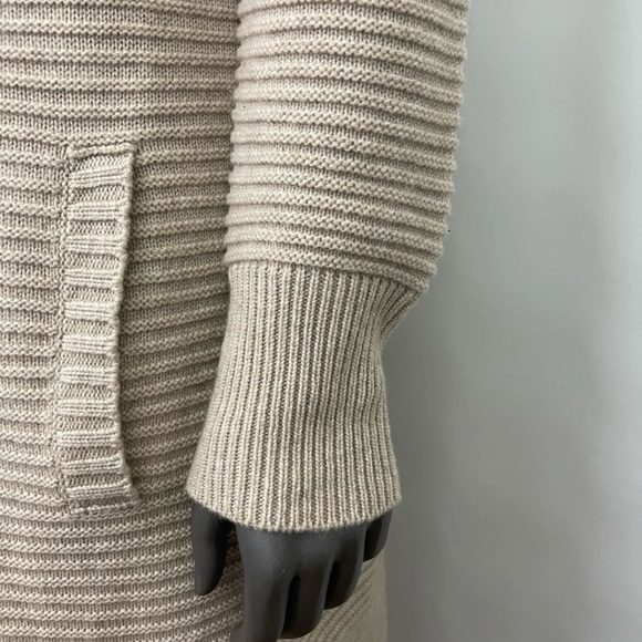 Mantovani Studio 100% Cashmere sweater Duster M Tan Beige Italian Italy Ribbed - Picture 8 of 15